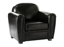 Sill&oacute;n CLUB color negro de cuero de b&uacute;falo