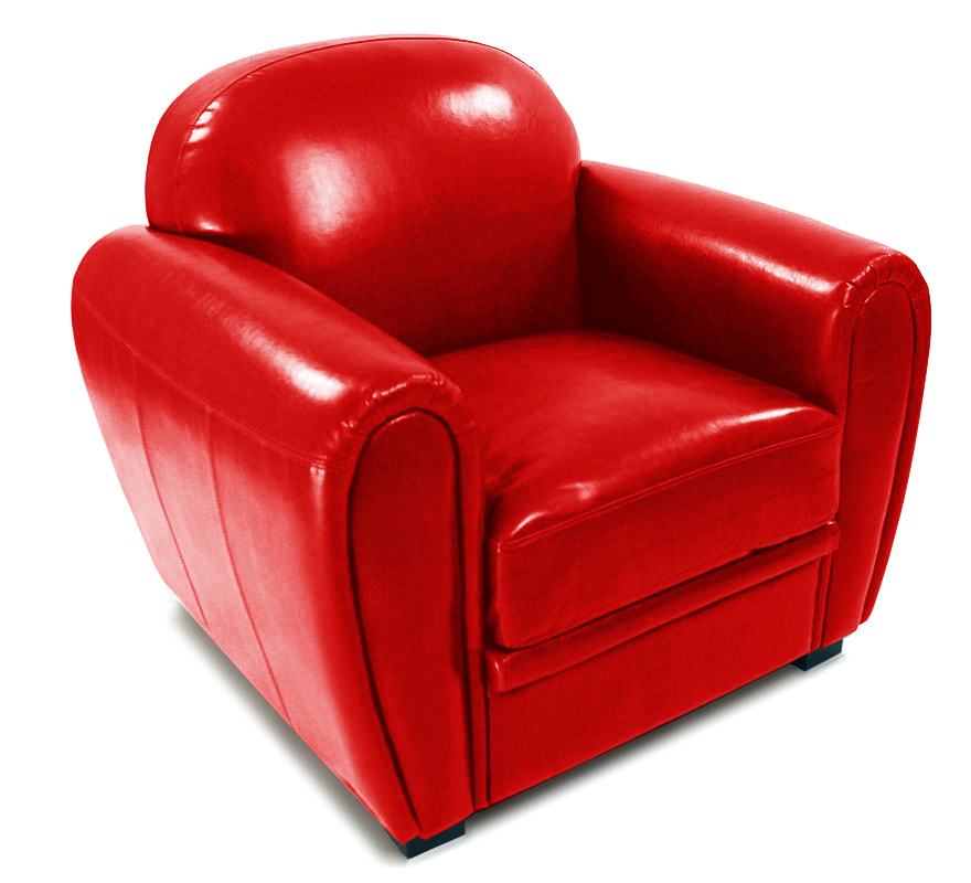 Sill&oacute;n CLUB color rojo de cuero de b&uacute;falo