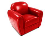 Sill&oacute;n CLUB color rojo de cuero de b&uacute;falo