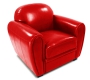 Sill&oacute;n CLUB color rojo de cuero de b&uacute;falo