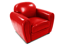 Sill&oacute;n CLUB color rojo de cuero de b&uacute;falo