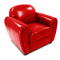 Sill&oacute;n CLUB color rojo de cuero de b&uacute;falo
