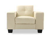 Sill&oacute;n de cuero color crema ANDERSON