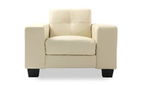 Sill&oacute;n de cuero color crema ANDERSON