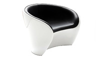 Sillon de dise&ntilde;o blanco y negro JAROD