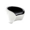 Sillon de dise&ntilde;o blanco y negro JAROD