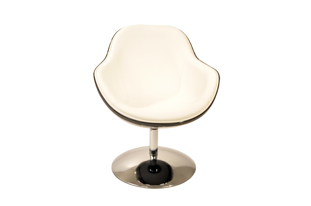 Sill&oacute;n de dise&ntilde;o blanco y negro Solly