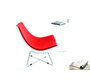 Sill&oacute;n de dise&ntilde;o blanco y rojo HELIO