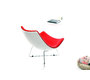 Sill&oacute;n de dise&ntilde;o blanco y rojo HELIO