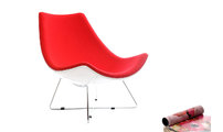 Sill&oacute;n de dise&ntilde;o blanco y rojo HELIO