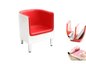 Sill&oacute;n de dise&ntilde;o blanco y rojo MIKY