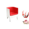 Sill&oacute;n de dise&ntilde;o blanco y rojo MIKY