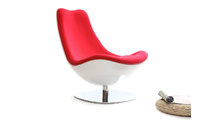 Sill&oacute;n de dise&ntilde;o blanco y rojo TALY
