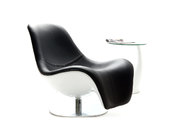 Sill&oacute;n de dise&ntilde;o negro giratorio KILYE