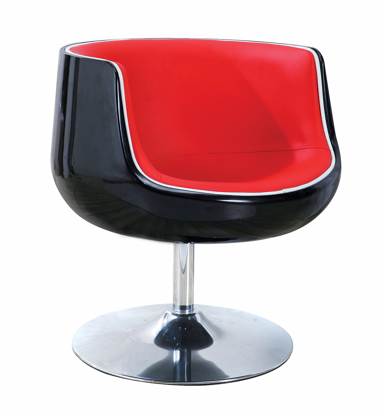 Sillon de dise&ntilde;o negro y rojo Brady