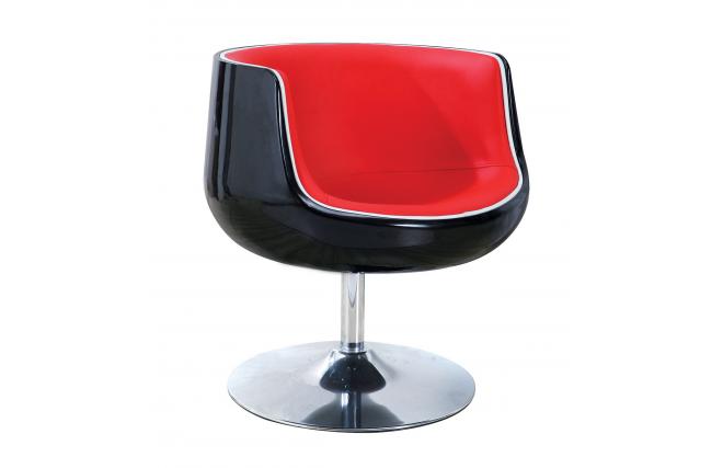 Sillon de dise&ntilde;o negro y rojo Brady