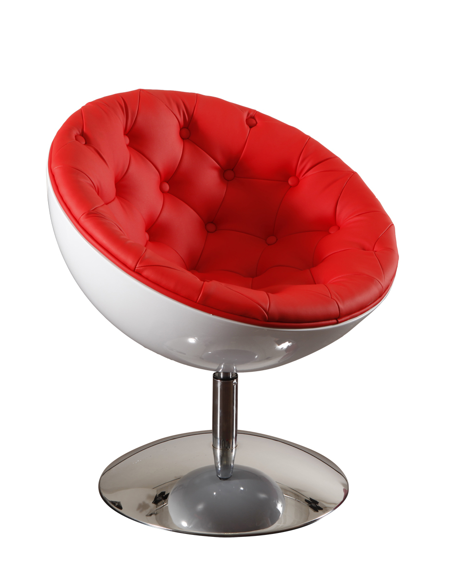 Sill&oacute;n de dise&ntilde;o New Stanley de color blanco y rojo