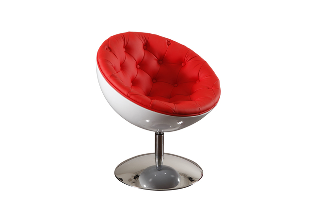 Sill&oacute;n de dise&ntilde;o New Stanley de color blanco y rojo