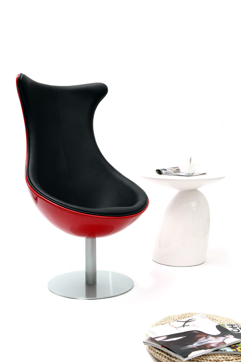 Sillon de dise&ntilde;o rojo y negro RAYNI