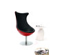 Sillon de dise&ntilde;o rojo y negro RAYNI