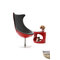 Sillon de dise&ntilde;o rojo y negro RAYNI