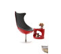 Sillon de dise&ntilde;o rojo y negro RAYNI