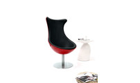Sillon de dise&ntilde;o rojo y negro RAYNI