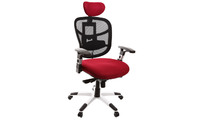 Sill&oacute;n de oficina ergonomico negro y rojo, opci&oacute;n perchero UP TO YOU
