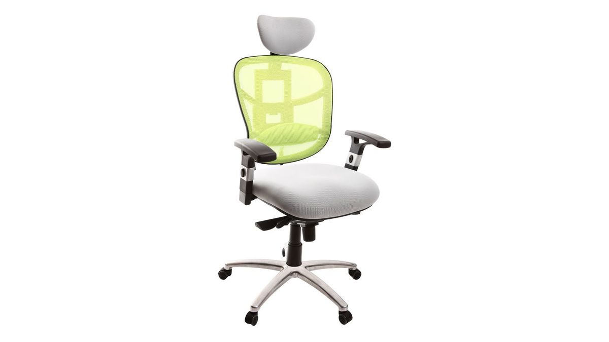 Silln de oficina ergonomico verde anis y blanco UP TO YOU