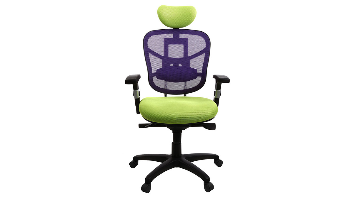 Silln de oficina ergonomico verde anis y violeta UP TO YOU
