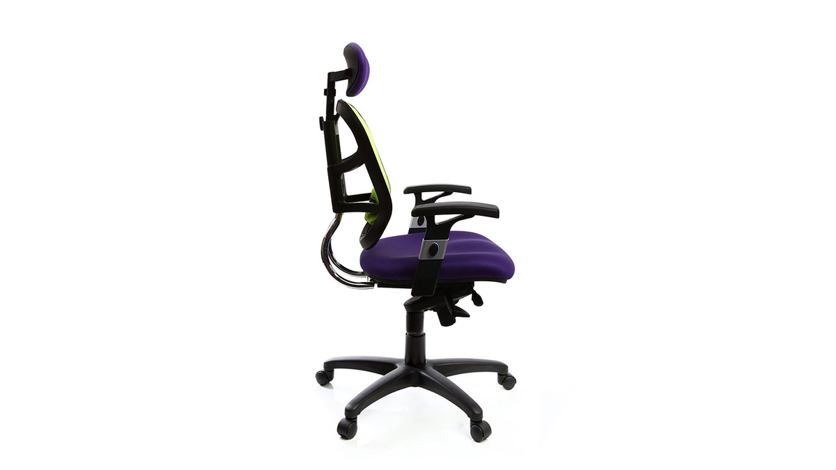 Silln de oficina ergonomico violeta y verde anis UP TO YOU