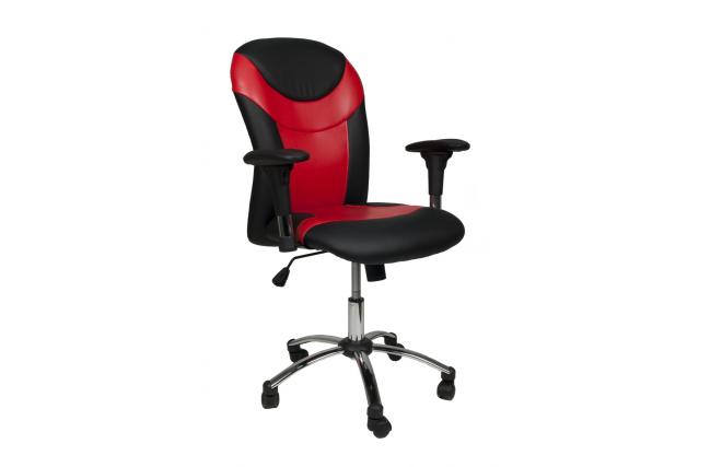 Sill&oacute;n de oficina Paulo de color negro y rojo