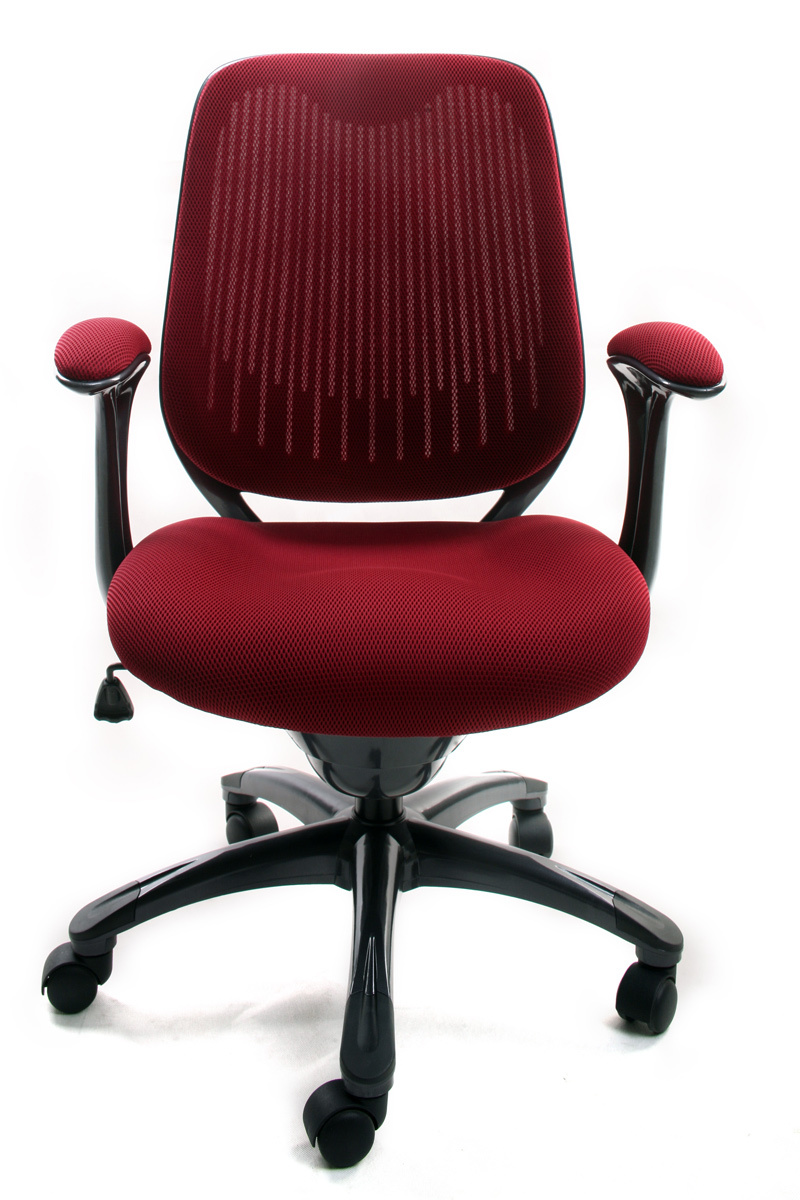 Sill&oacute;n de Oficina Tejido Malla Rojo Burdeos Leni V1