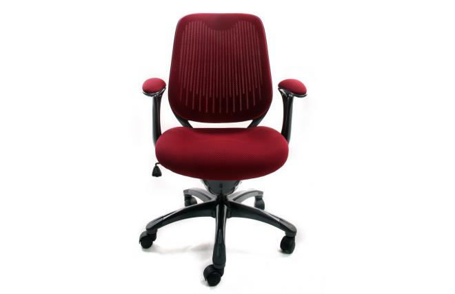 Sill&oacute;n de Oficina Tejido Malla Rojo Burdeos Leni V1