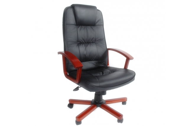 Sill&oacute;n de oficina VENUS color negro y con una elegante piel  pigmentada
