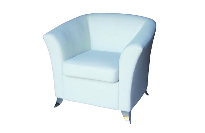 Sill&oacute;n de sal&oacute;n contempor&aacute;neo MICAH de color blanco