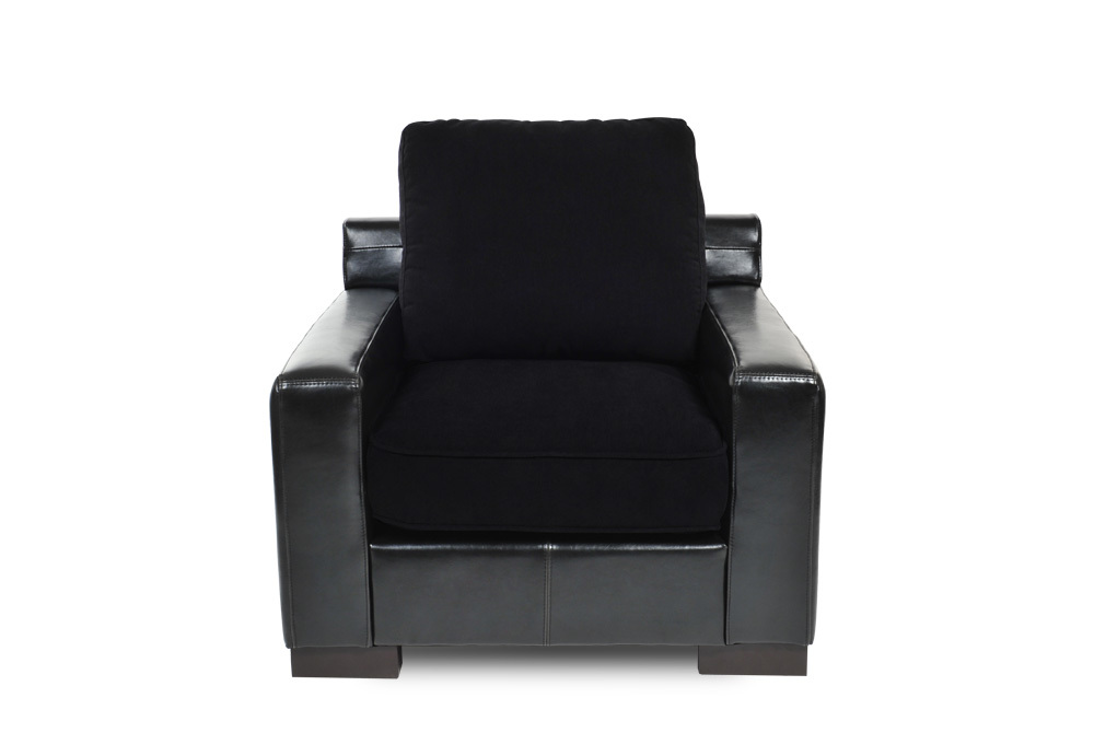 Sillon de sal&oacute;n de cuero y tela LUCAS