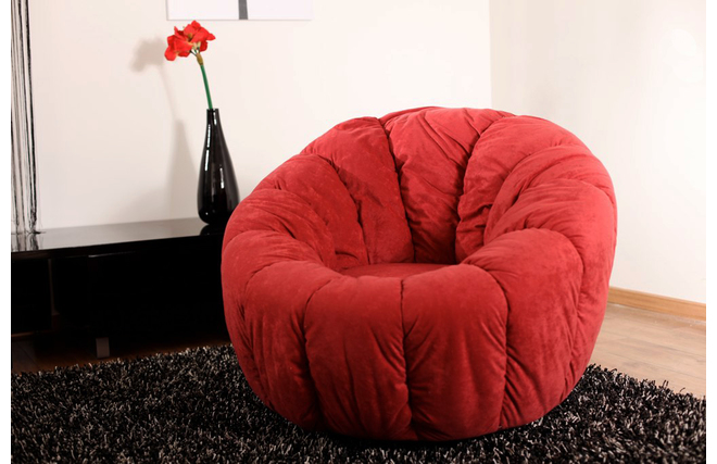 Sill&oacute;n Flower ultra confortable giratorio de color rojo