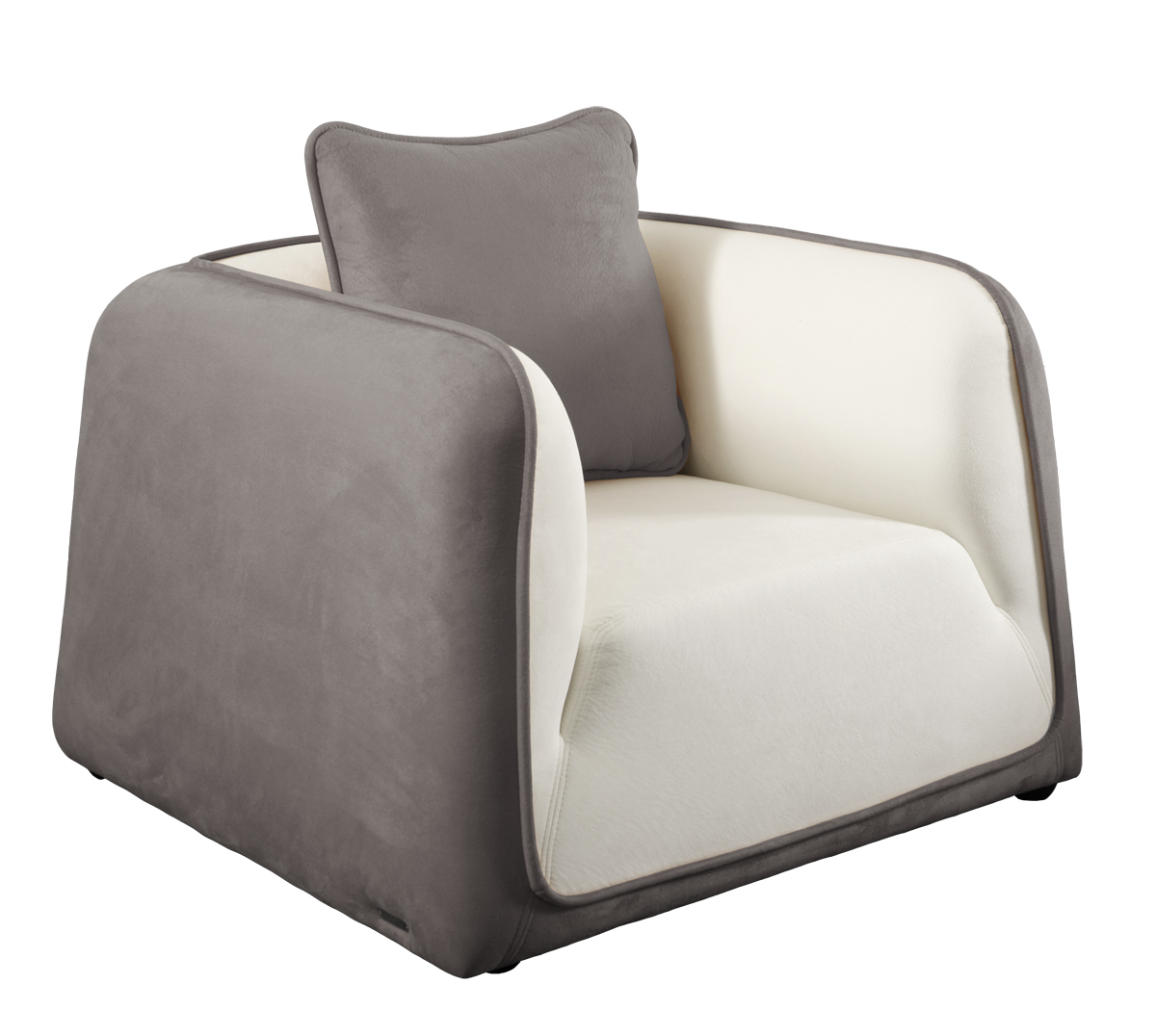 Sill&oacute;n ITALIA de color blanco y gris ceniza