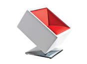 Sill&oacute;n / Silla de dise&ntilde;o blanca y roja SQUARE BOX 