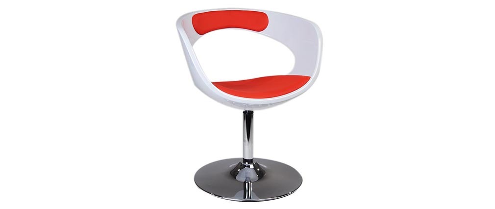 Sill&oacute;n /  silla de dise&ntilde;o blanco y rojo GROOVY