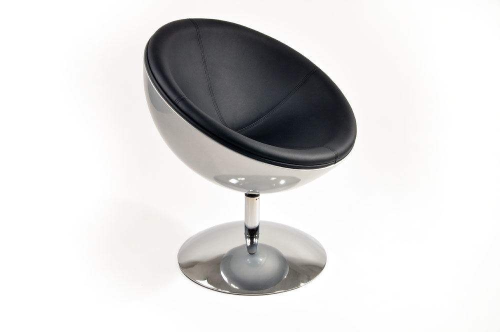 Sill&oacute;n / silla de dise&ntilde;o plateado y negro de ABS y poliuretano Stanley image 1