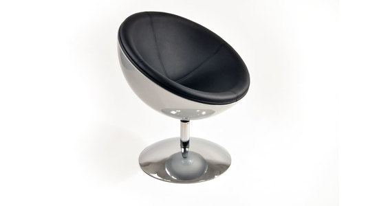 Sill&oacute;n / silla de dise&ntilde;o plateado y negro de ABS y poliuretano Stanley image 1