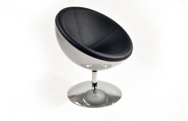 Sill&oacute;n / silla de dise&ntilde;o plateado y negro de ABS y poliuretano Stanley