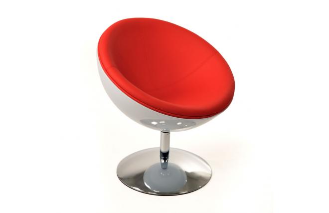 Sill&oacute;n / silla de dise&ntilde;o STANLEY blanco y rojo de ABS y poliuretano 