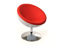 Sill&oacute;n / silla de dise&ntilde;o STANLEY blanco y rojo de ABS y poliuretano 