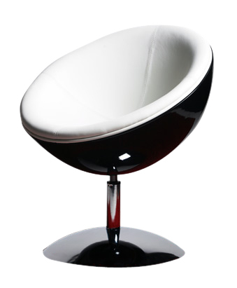 Sill&oacute;n / silla de dise&ntilde;o STANLEY negro y blanco de ABS y poliuretano  image 1