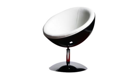Sill&oacute;n / silla de dise&ntilde;o STANLEY negro y blanco de ABS y poliuretano  image 1