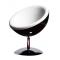 Sill&oacute;n / silla de dise&ntilde;o STANLEY negro y blanco de ABS y poliuretano 