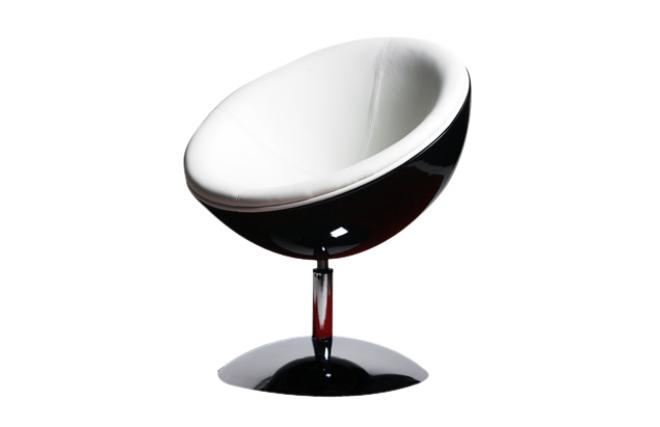 Sill&oacute;n / silla de dise&ntilde;o STANLEY negro y blanco de ABS y poliuretano 